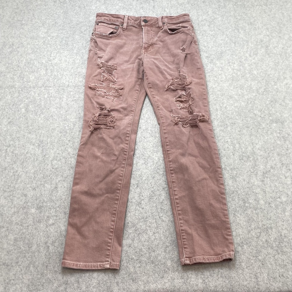 American Eagle Mens Next Level Flex Skinny Jeans Pink Distressed 32x30 (30x27)
